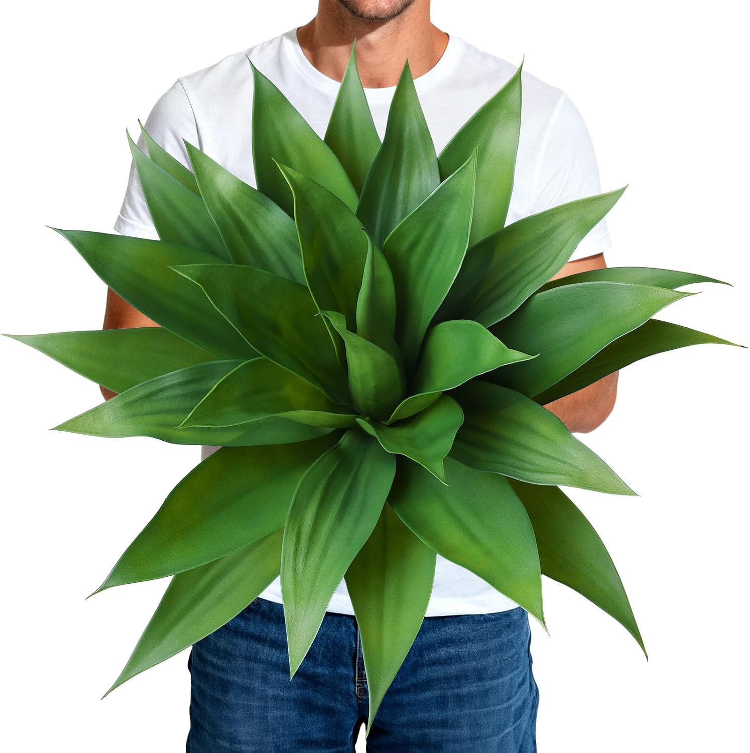Artificial Plants Fake Agave Succulent Plant 28 Inch Big Size Faux Succulents Stems for Indoor Outdoor Realistic & Natural Home Decor Plants for Office Housewarming