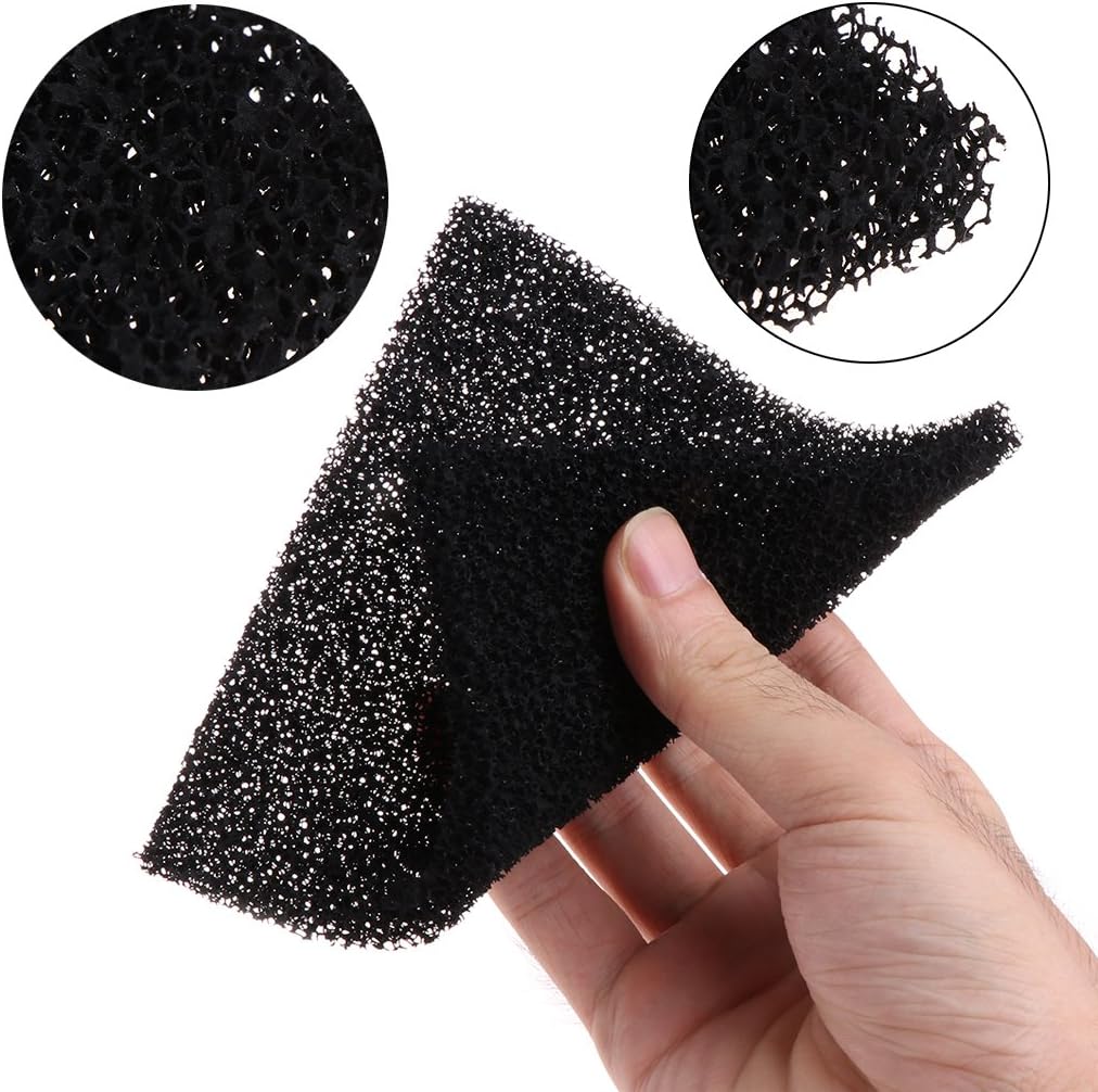 5pcs Aquarium Replacement Media Fish Tank Filter Activated Carbon Sponge Black Foam Pad 5.1x5.1 Inch Accessories Heater Light Thermometers Gravel Sand Decorations Decorations Light Air