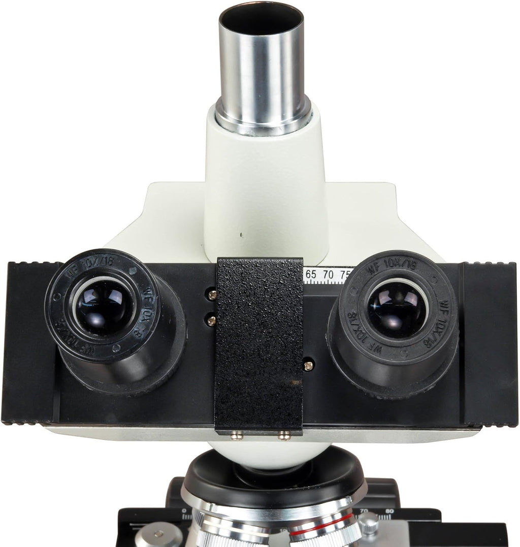 OMAX 40-2500X LED Digital Trinocular Compound Microscope 1.3MP Camera + Blank Slides + Covers + Lens Paper