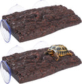 2 PCS Turtle Basking Platform, Resin Tortoise Climbing Dock with Suction Cups for Fish Tank Aquarium, Floating Resting Terrace for Frogs, Amphibians, Lizards