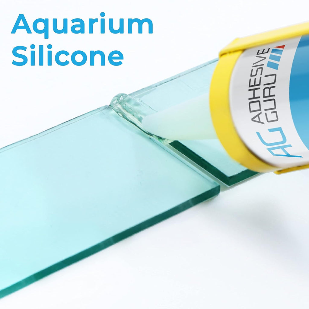 Aquarium Silicone Sealant Clear (4x10.5 floz) 100% Silicone, Waterproof Aquarium Safe, Non-Toxic Fish Tank Glue, Solvent Free, Rapid Curing, Strong Adhesion, Transparent, 4 Pack
