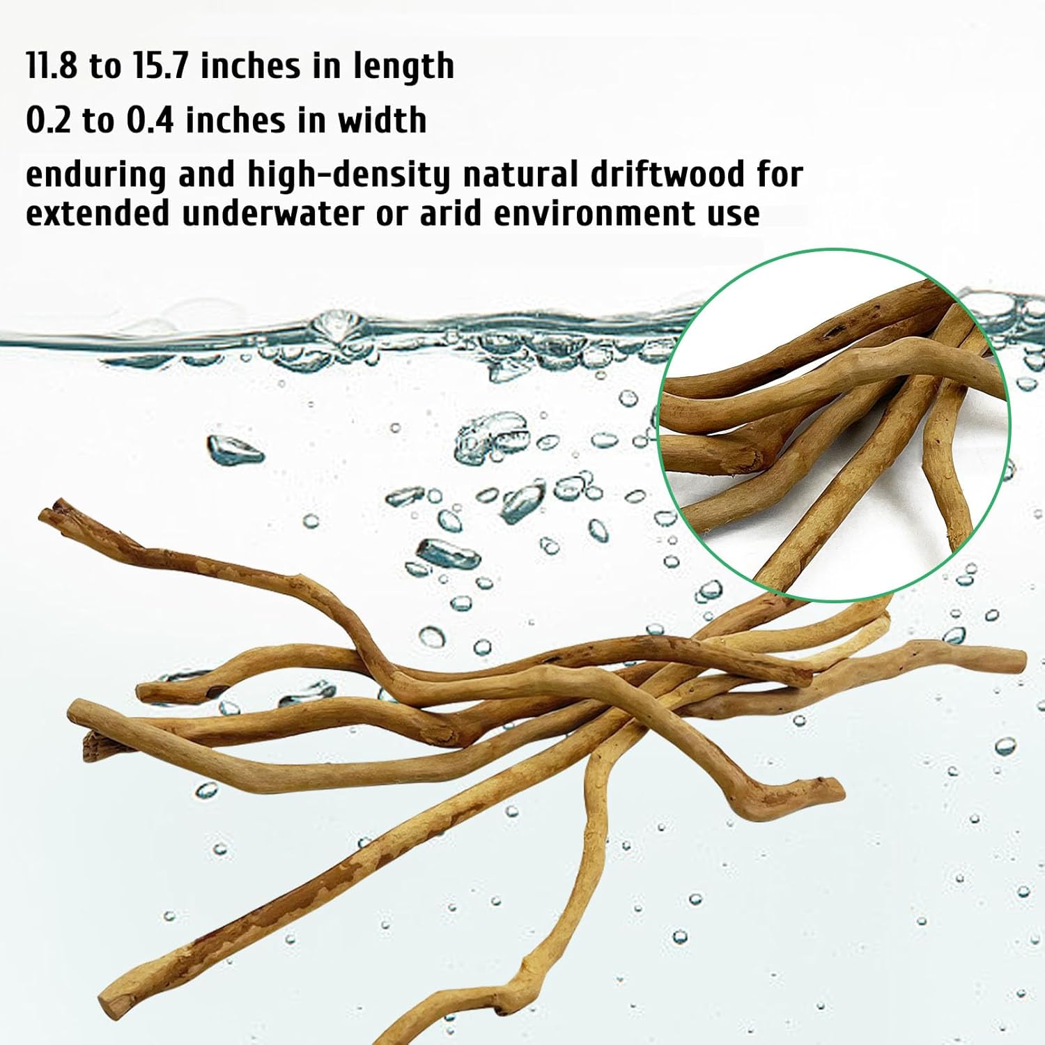 kathson Natural Driftwood for Aquarium, Red Moor Driftwood Mix 12''-16'' Long Driftwood for Decorations Aquarium Driftwood Assorted Shapes Natural Aquarium Decor Driftwood (150g, Delicate Branches)