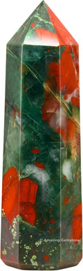 Amazing Gemstone Large African Bloodstone Crystal Towers ~ Natural Healing Crystal Point Obelisk for Reiki Healing and Crystal Grid (5.5" to 6" Inch)