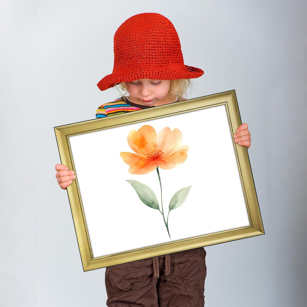 HLiWEGNS Vintage Gold 8x10 Frame – Poster Frame with Brushed Gold Finish – Picture Frame for 8 x 10 Artwork, Canvas Prints, Puzzles, and Wall Decor