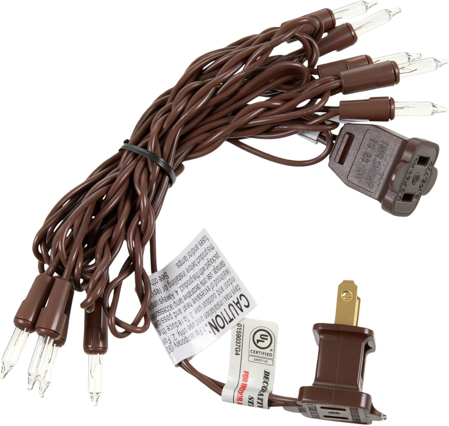 Mini Christmas Lights String Warm White Vintage Short Strand String Lights, Clear Bulbs Wire Fit Light up Christmas Decorations(10 Bulbs Connectable,6.5ft,Brown)