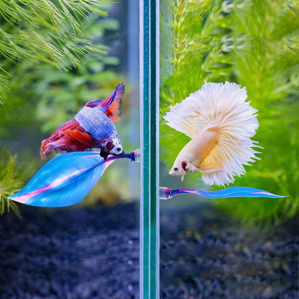 WILLBOND 2 Pieces Silicone Betta Fish Bed Leaf Hammock Betta Fish Tank Accessories, Practical Resting Spot, No Bpa, Comfortable and Safe(Blue)