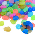 Oubest Glow in The Dark Rocks for Outdoor Landscaping Garden Stones, 0.8 Inch Glow Pebbles Luminous Stones Decorative Rocks for Vases Pathway Walkway Yard Patio Fountain Driveway, 150PCS, Multicolor