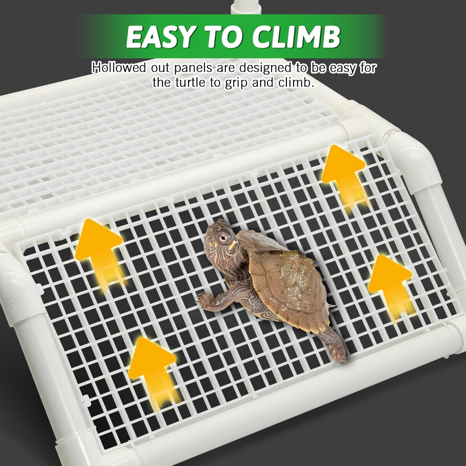 Fhiny Hanging Turtle Basking Platform, Plastic Turtle Floating Dock Basking Area Reptile Climbing Ramp for Aquatic Turtles Tortoise Tank Accessories Decor for Lizard Gecko Hermit Crab