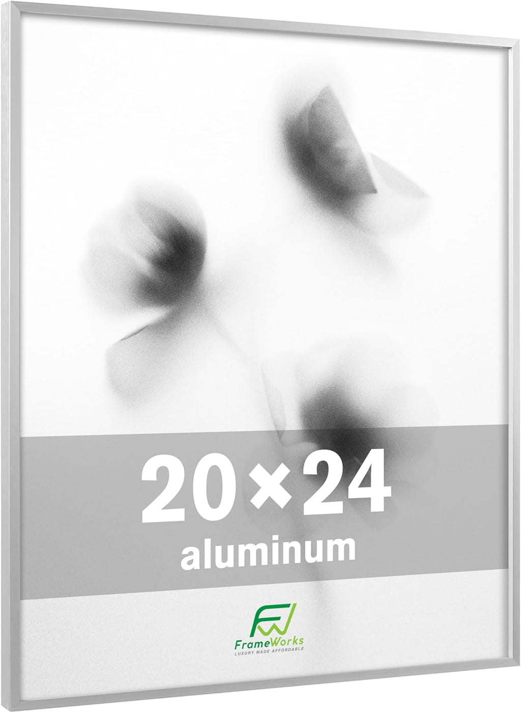FrameWorks 20x24 Brushed Aluminum Poster Frames – Modern Brushed Metal Design w/Shatterproof Plexiglass, Perfect for Posters, Artwork, Paintings, Wall Displays – Home or Office Decor, Silver - 3 Pack