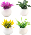 4PCS Mini Succulent Plant Resin Ornaments - Cute Car Dashboard Figurines Flower Pot Set - Fairy Garden，Birthday Cakes Decoration，DIY Aquascape Kit, Aquarium Moss Layout Desktop Landscape Accessories.