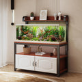 Large Aquarium Stand with Storage Cabinet, Adjustable Height, High Load Capacity, Suitable for Reptile/Reptile Tanks(Teak,90x50cm/35.4x17.7in)