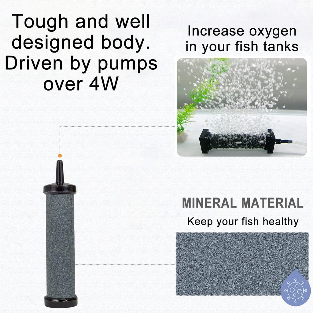 Air Stone Bubble Diffuser Ball - for Aquarium Air Pump and Fish Tanks, Gray, Pack of 10pcs