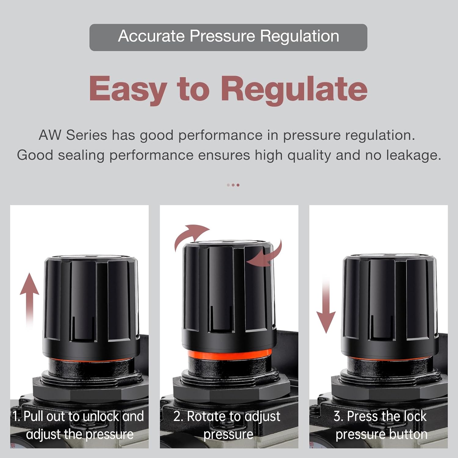 SNS 1/2”NPT Compressed Air Filter Regulator Piggyback Combo, Semi-auto Drain, 5 Micron Brass Filter, Gauge and Bracket, Poly Bowl with Metal Guard AW4000-N04A