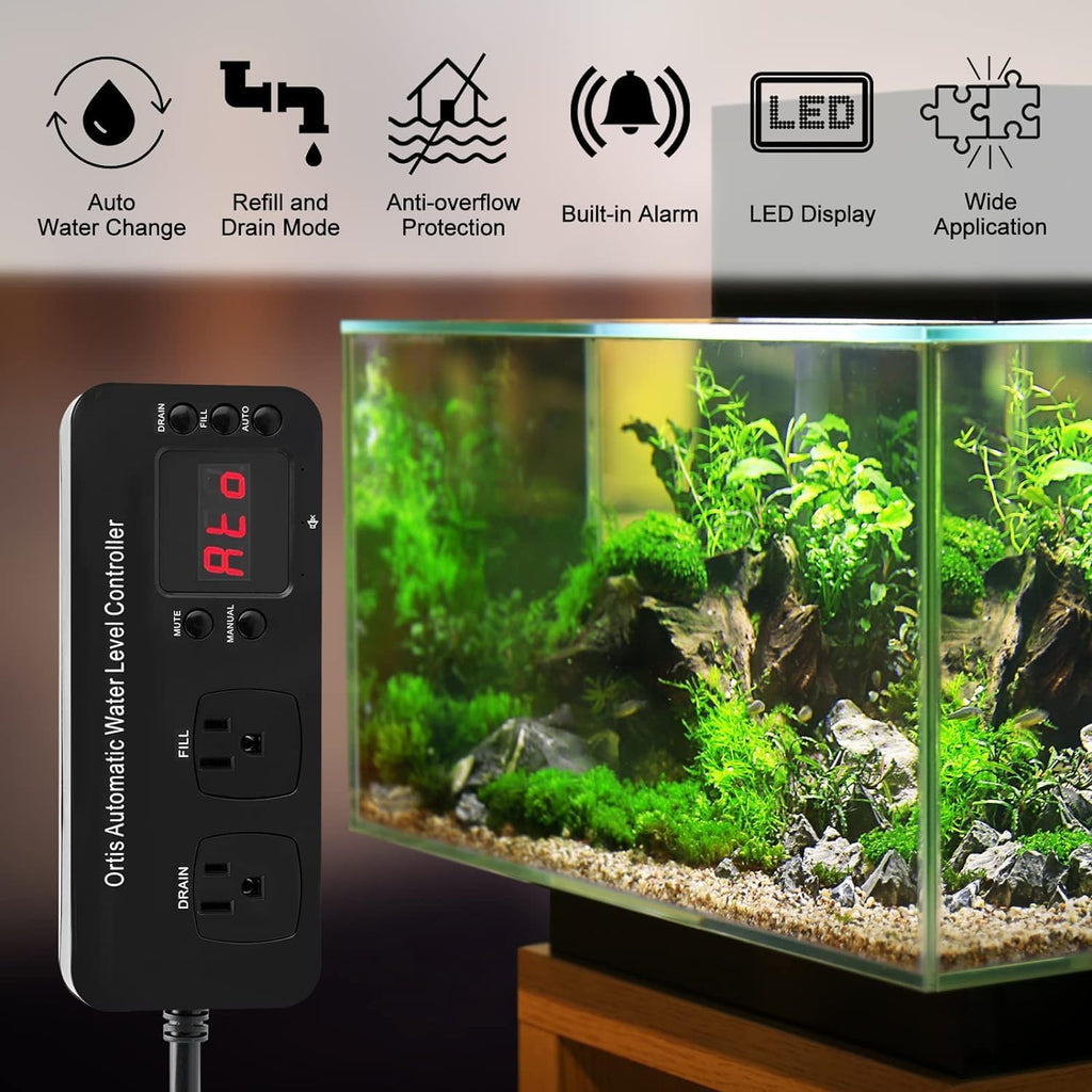 Auto Top Off System, Oritis Water Refiller Water Level Controller Automatic Water Change for Aquarium Fish Tank Swimming Pool Saltwater Freshwater, Sump Pump Pits
