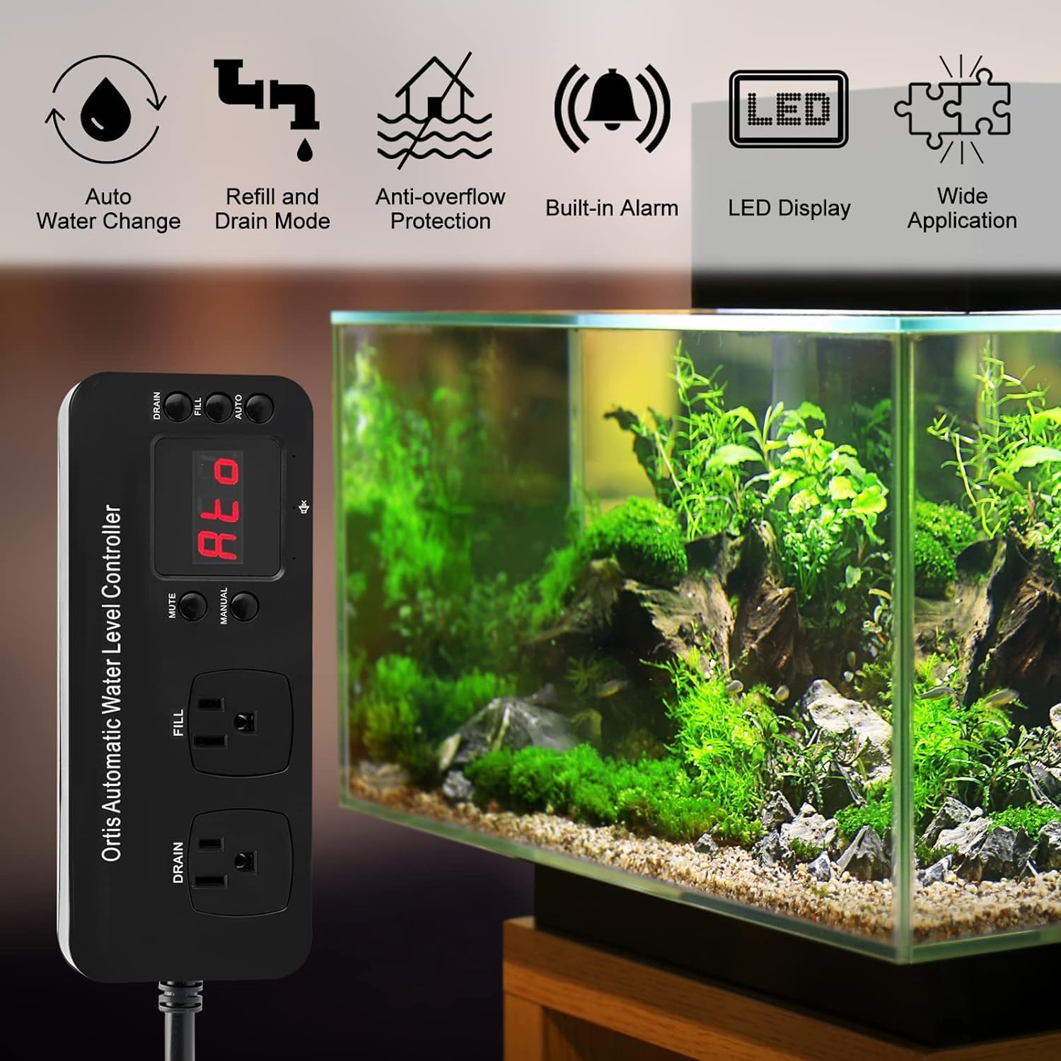 Auto Top Off System, Oritis Water Refiller Water Level Controller Automatic Water Change for Aquarium Fish Tank Swimming Pool Saltwater Freshwater, Sump Pump Pits