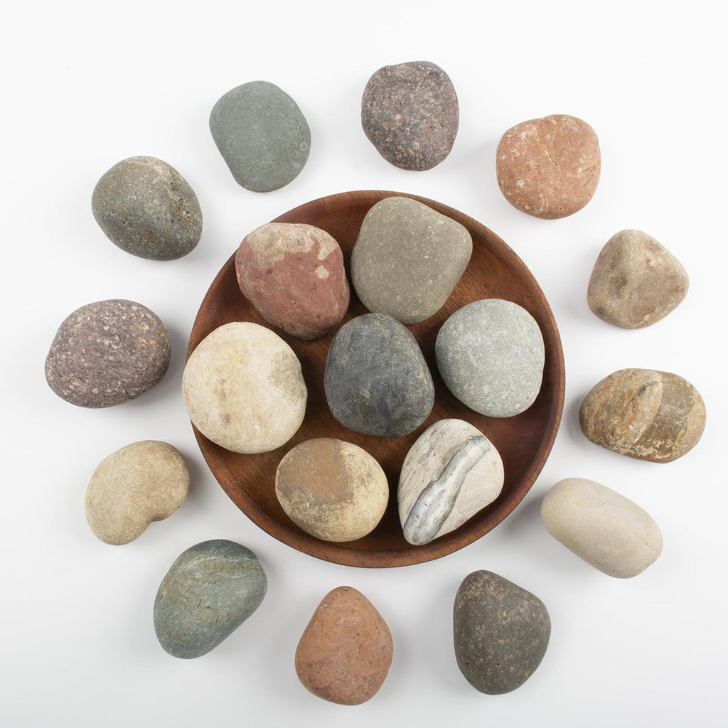 10LB Natural River Rocks, 1–2 Inch Decorative Stones for Plants, Aquariums, Garden Landscaping, Planters, Indoor & Outdoor Decor – Mixed Color