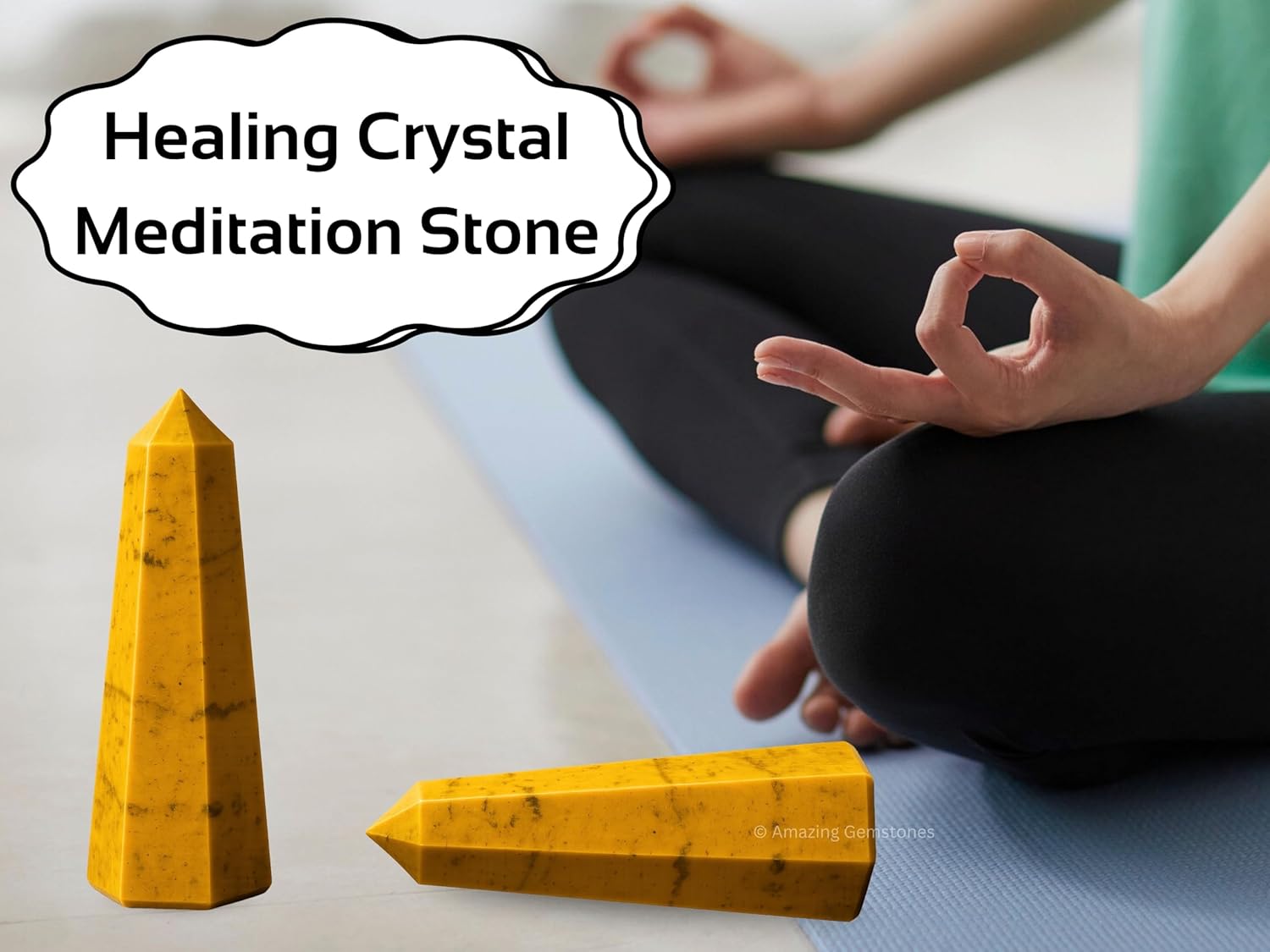 Amazing Gemstone Yellow Jasper Crystal Towers - Natural Healing Crystal Point Obelisk for Reiki Healing and Crystal Grid (3 Inch)