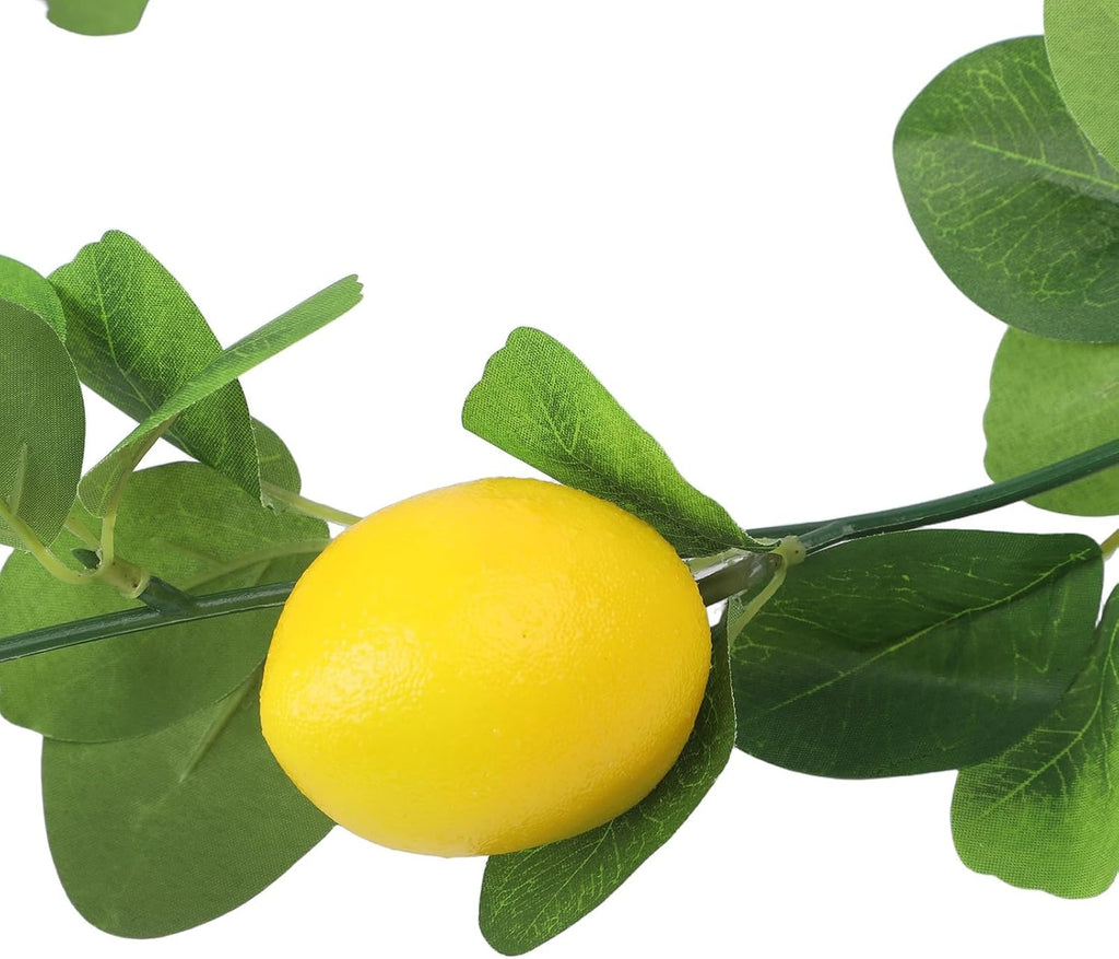 Artificial Lemon Vine Green Plant for Air Conditioning Pipe Decoration, 170-200cm Faux Grapevine with Lemons and Flowers, Versatile Indoor Outdoor Decor for Windows, Doors, Parties