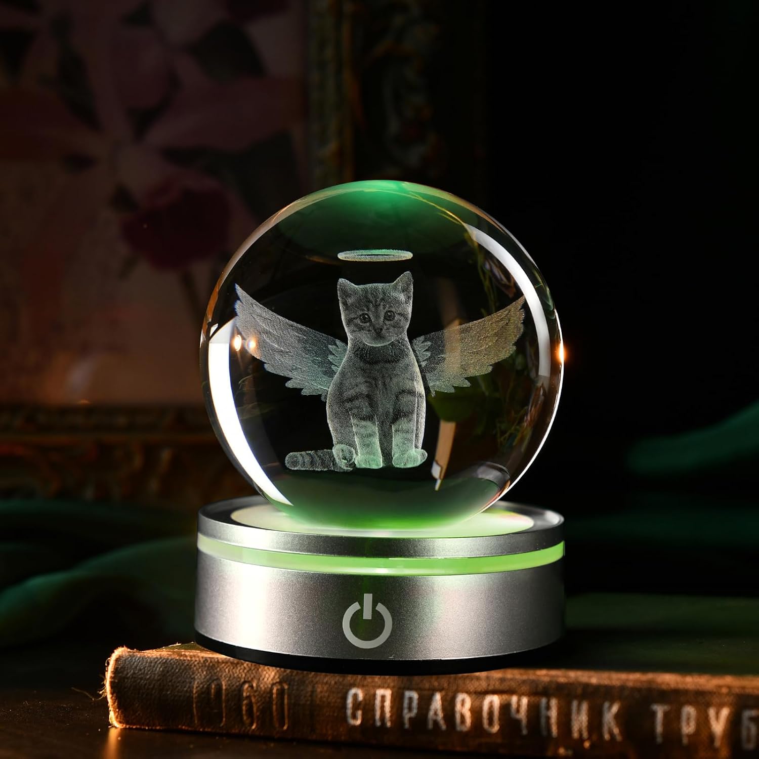 IFOLAINA Cat Memorial Gifts 3D Crystal Ball for Cat Lovers Pet Sympathy Gift for Women Men Decorative Globes