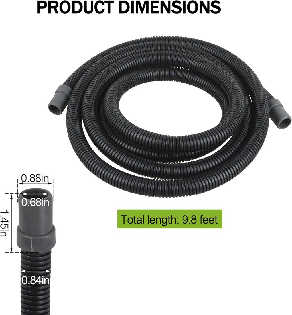 A20015 Ribbed Aquarium Tubing for Fluval 305-407 Canister Filter Hose，9.8Ft