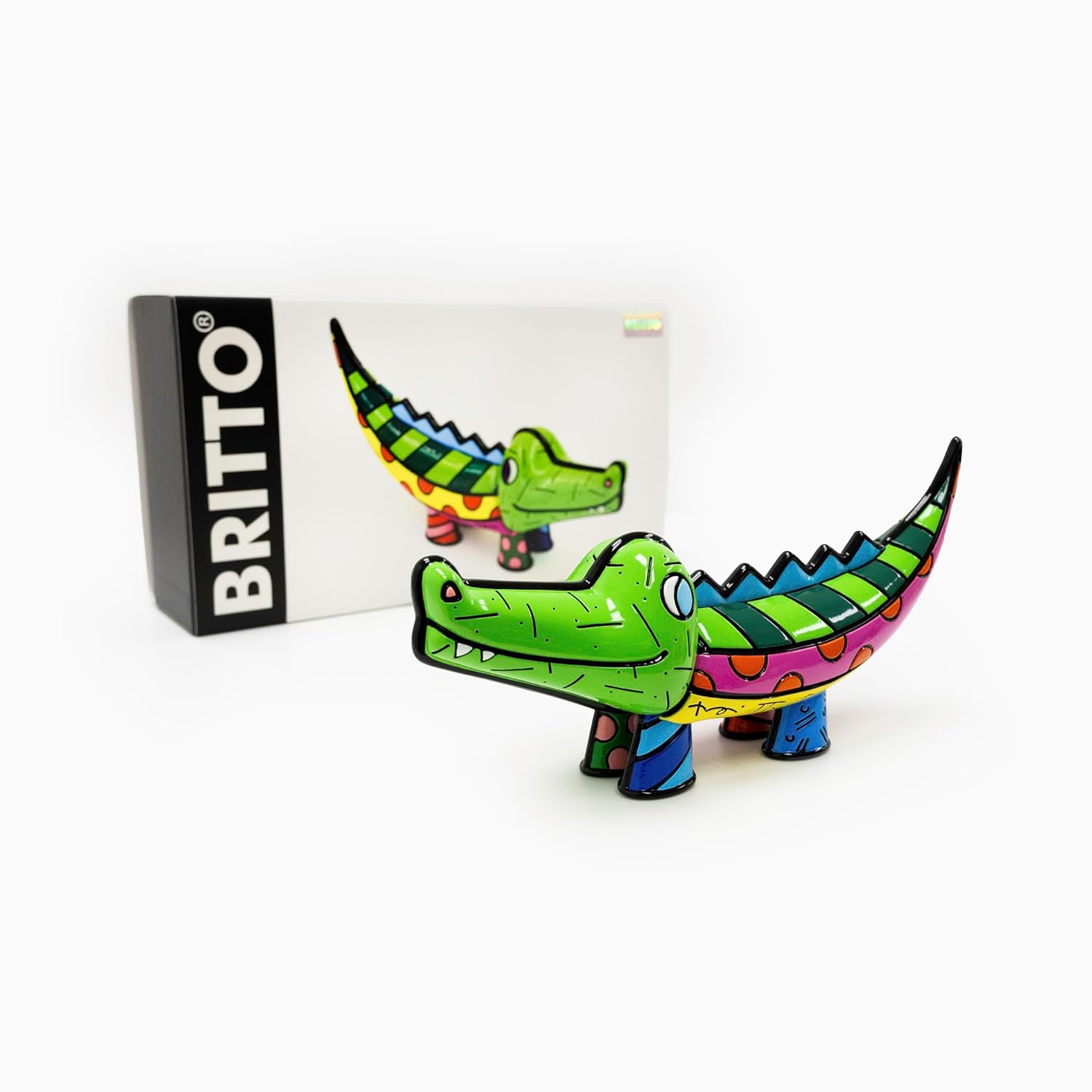 Britto Collectible Figurine - Iconic Art Figurine, Decorative Displays for Modern Home Decor | Designed by Iconic Artist Romero Alligator (Multicolor)