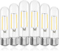 Tubular LED Edison Bulb Dimmable 4000K Neutral White, 4W, 40 watt Equivalent, E26 LED Light Bulbs, T10 Edison Bulbs for Chandeliers, Ceiling Fan, 90+CRI 400LM, 6 Pack