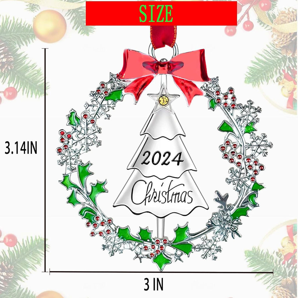 Christmas Ornaments,Xmas Decorations Keepsake Pendant, Christmas Tree Ornament Handcrafted Metal DIY Hanging Craft Collectibles for Xmas Trees Home Party Party Gifts (Tree)