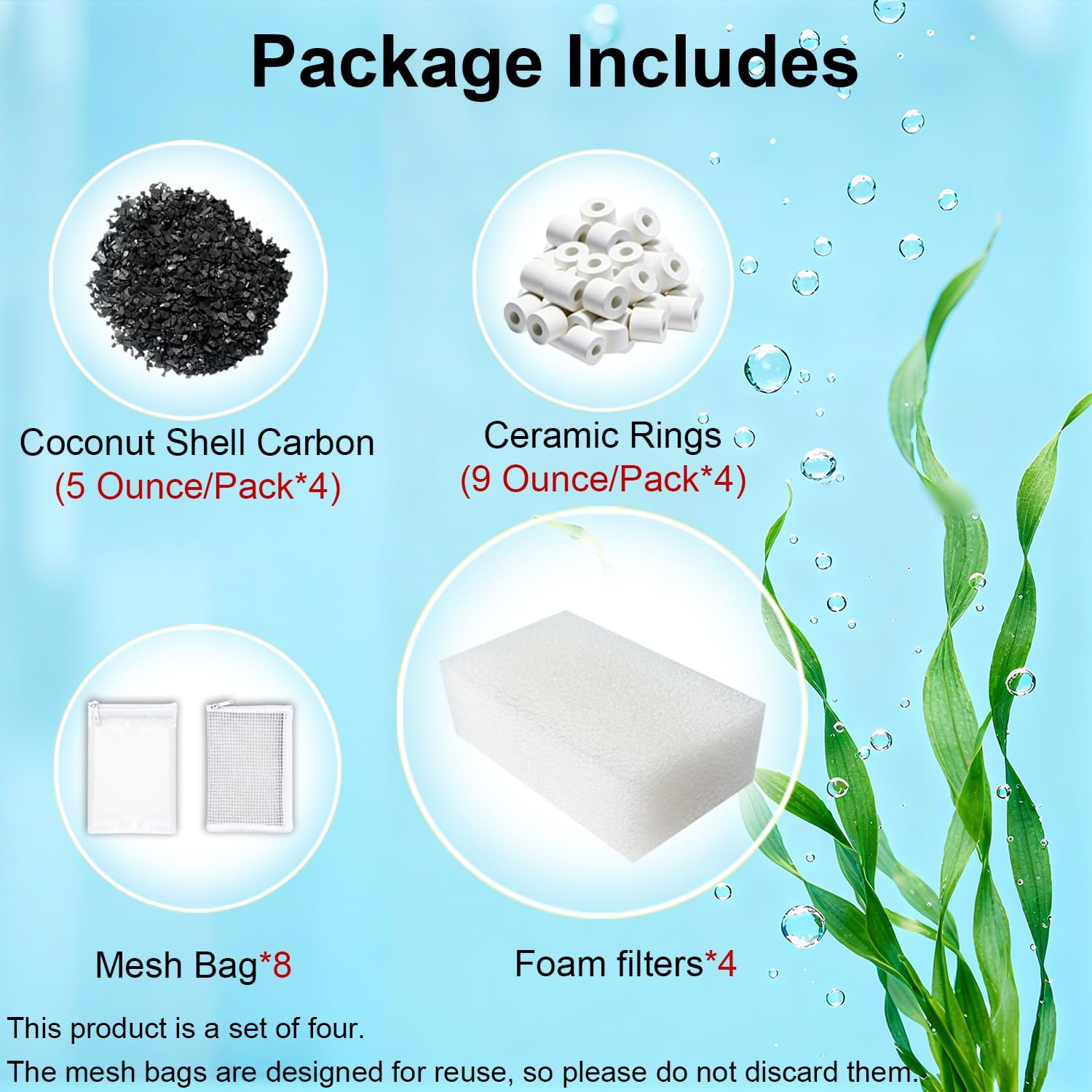 12 Pack Aquarium Maintenance Media Kits Compatible with AquaClear 70 Power Filter. Fish Tank Filter for 40 to 70-Gallon Aquariums Waterfall Filter