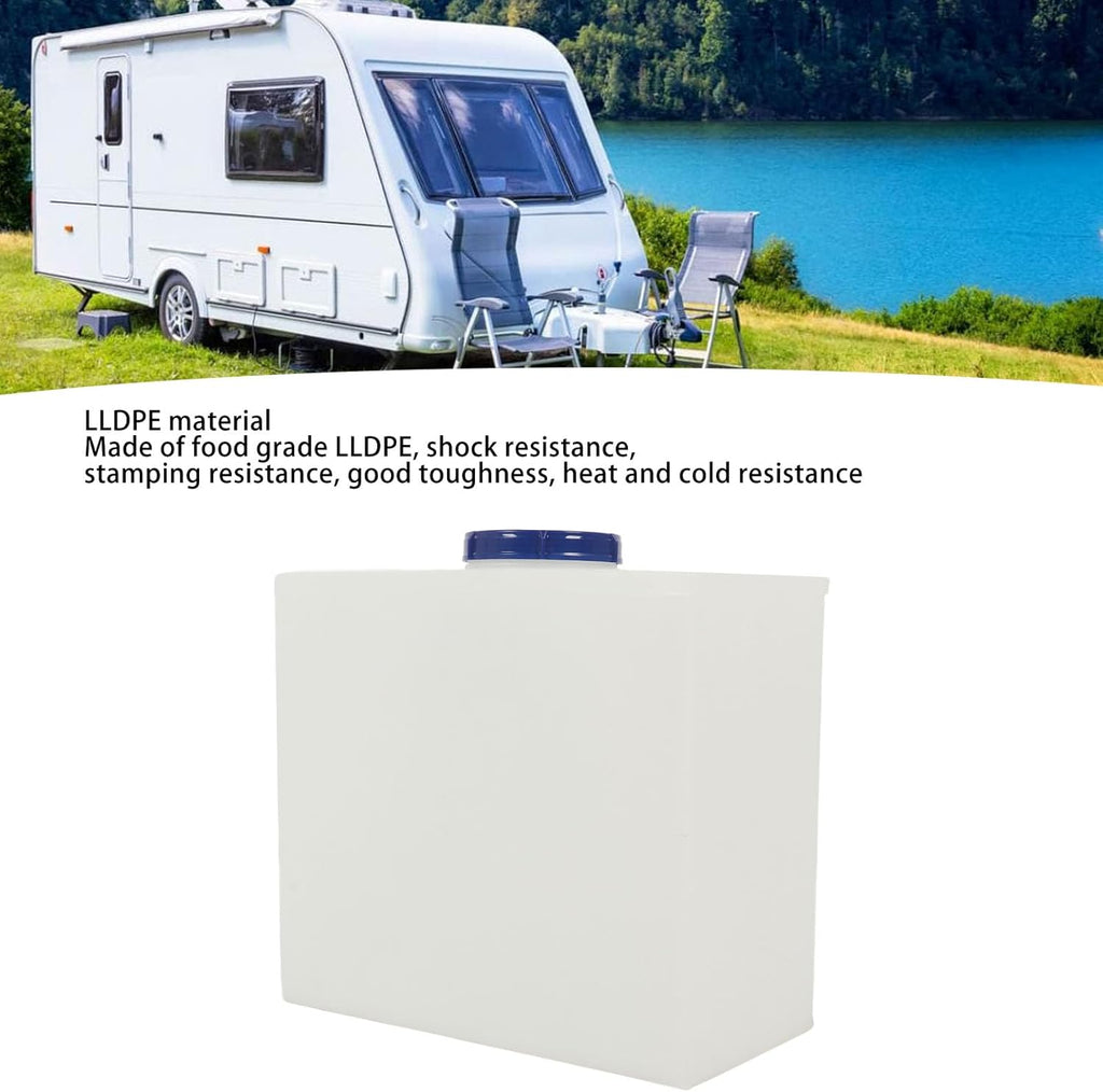 Asixxsix RV Fresh Water Tank, 7 Gallons Leak Proof Potable Water Storage Tank 100mm Inlet Port Diameter Cube Shape Water Plastic Storage for Campers Trailers Motorhomes RVs
