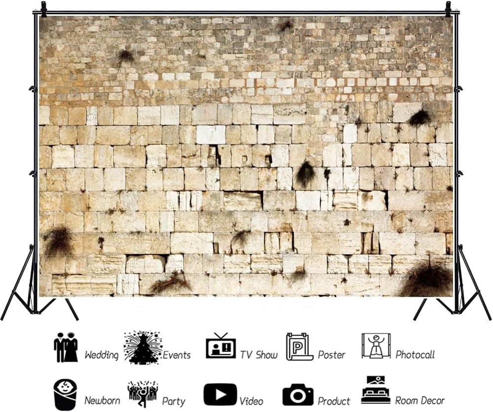 Jerusalem Wailing Wall & Western Wall Old City Backdrop for Theme Portrait Photography 9x6ft Banner