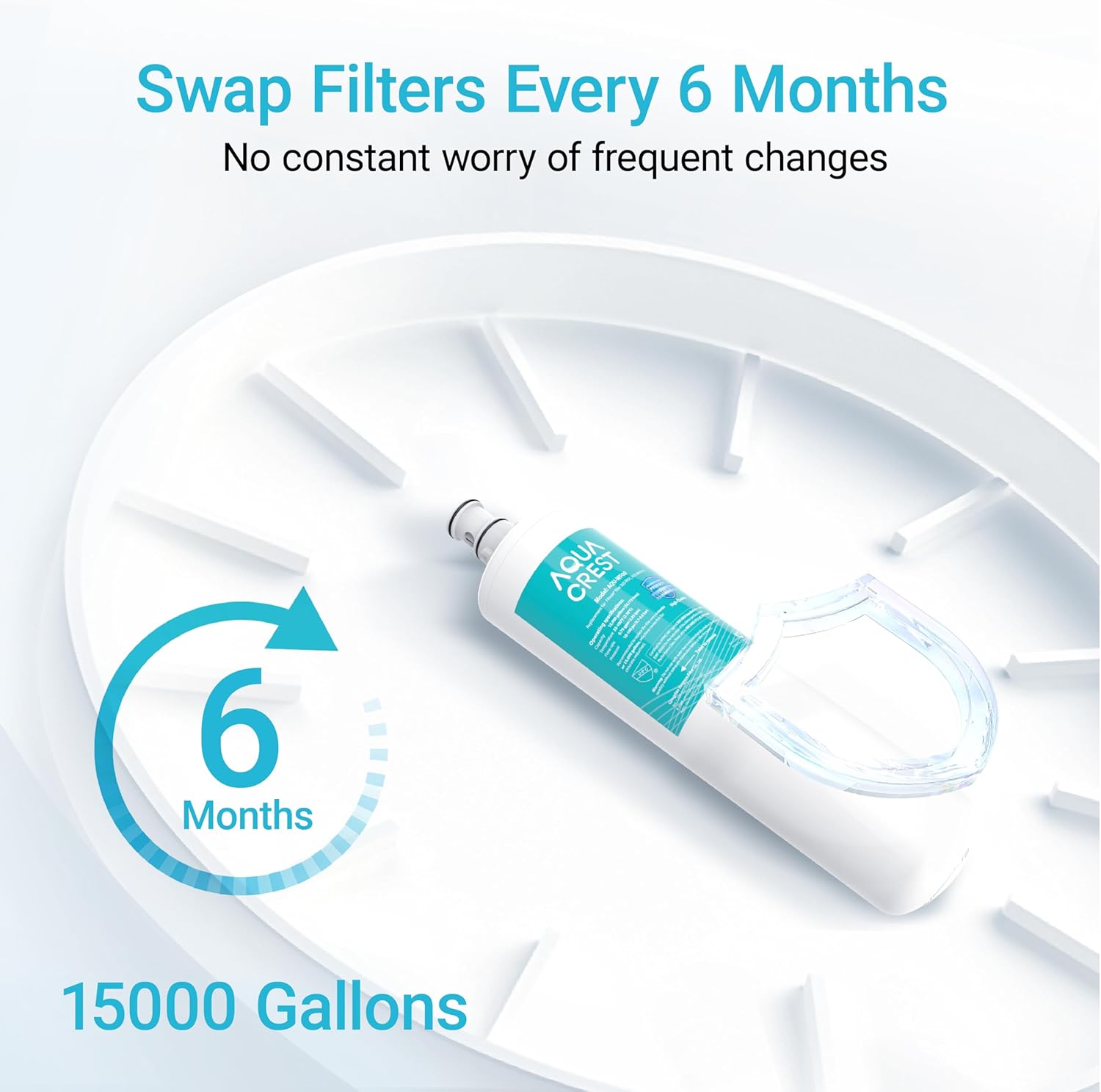 AQUACREST 3US-PF01 Under Sink Water Filter, NSF 42 Certified Replacement for Advanced 3US-PF01, 3US-MAX-F01H, 3US-PF01H, Delta RP78702, Manitowoc K-00337, K-00338 Water Filter (Pack of 2)