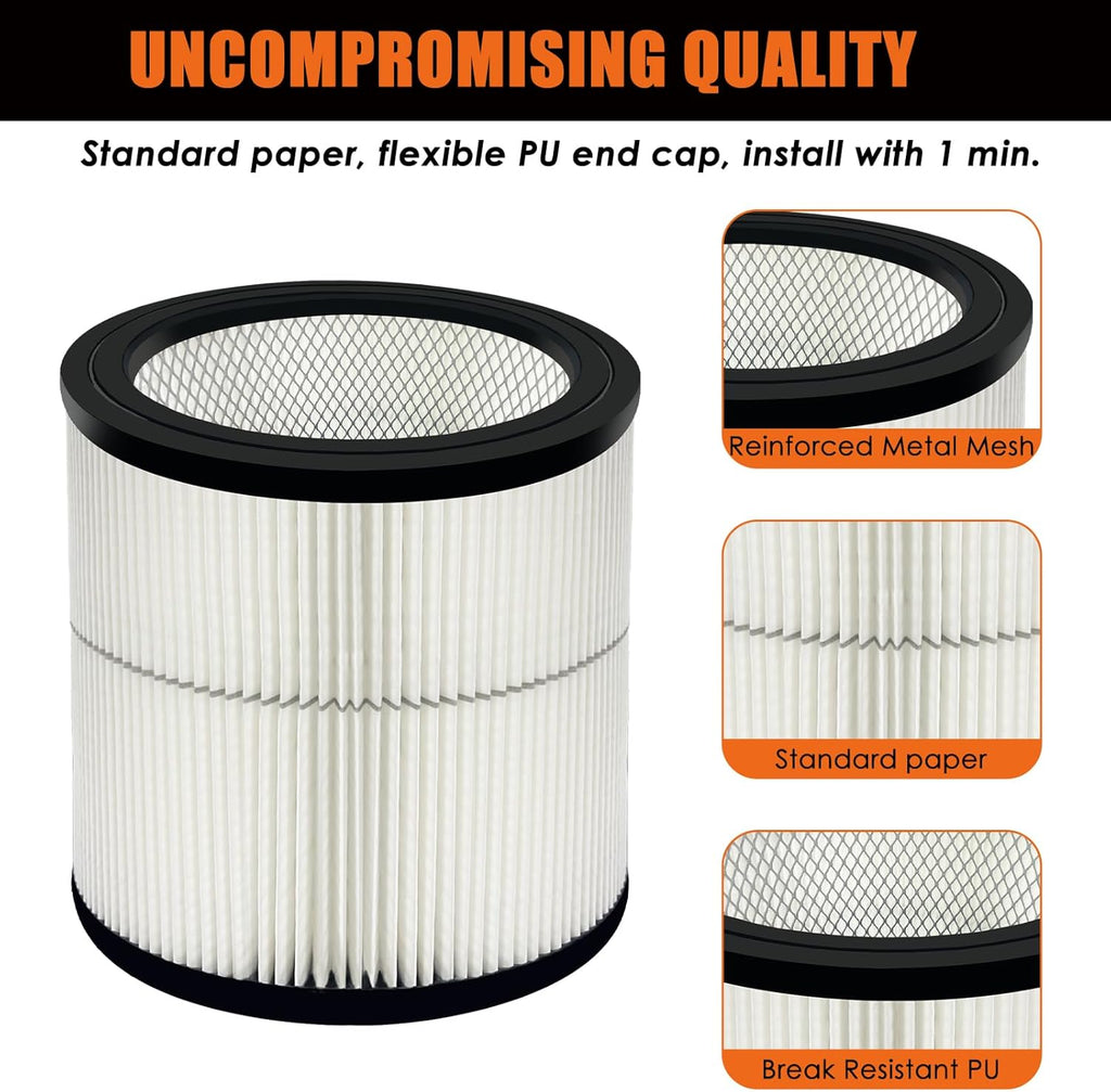 17884 Replacement Filter Fits Craftsman 6 8 12 16 Gallon Wet Dry Vacuums, Replaces 9-17884 General Purpose Vac Filter with 2x Wet Foam- 2 Pack