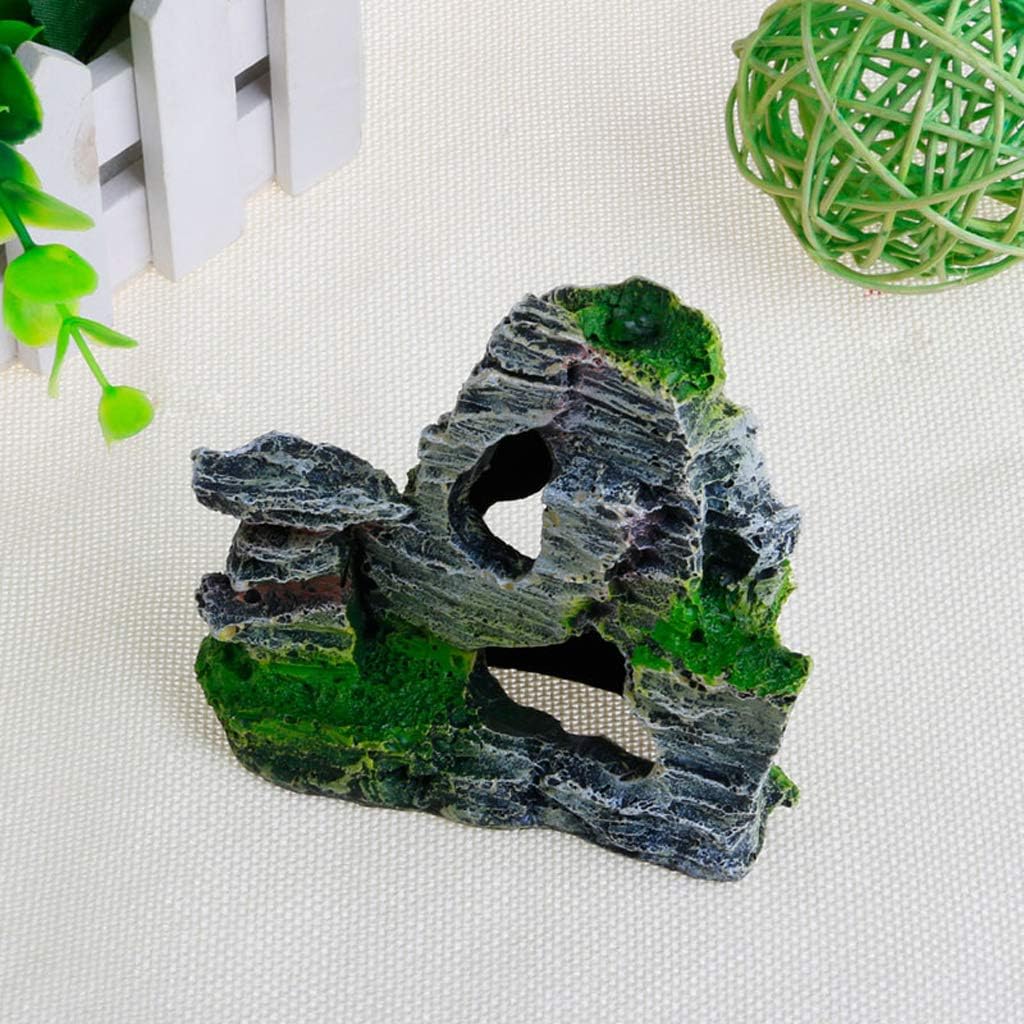 hejhncii Aquarium Ornament Rock Mountain Stone Cave Fish for Tank Decorations Small Terrain Landscape Accessories for Hab Aquarium Decorations Large and Tall