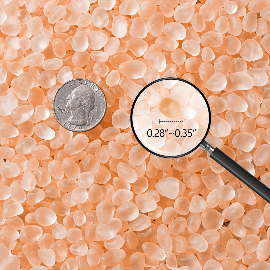 Keedolla 48oz Sea Glass Stones Frosted Glass Pebbles Gemstones for Aquarium Gravel Fish Tank Rocks, Vase Fillers, DIY Crafts - Peach