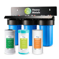 iSpring WGB31B-KS Whole House Water Filter System, Reduces Heavy Metals, Lead, Chlorine, Chloramine, Sediments, 3-Stage Filtration, 10” x 4.5” Filters, 1” Inlet/Outlet