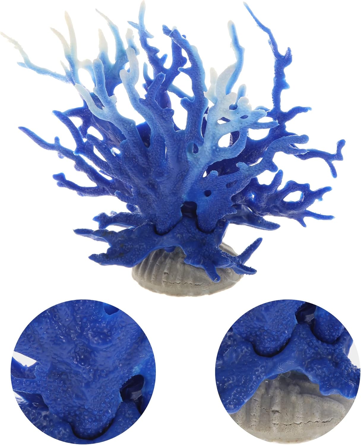 VOCOSTE Coral Reef Decor, Mini Faux Aquarium Decor, Blue White, 6.5"x5.83"