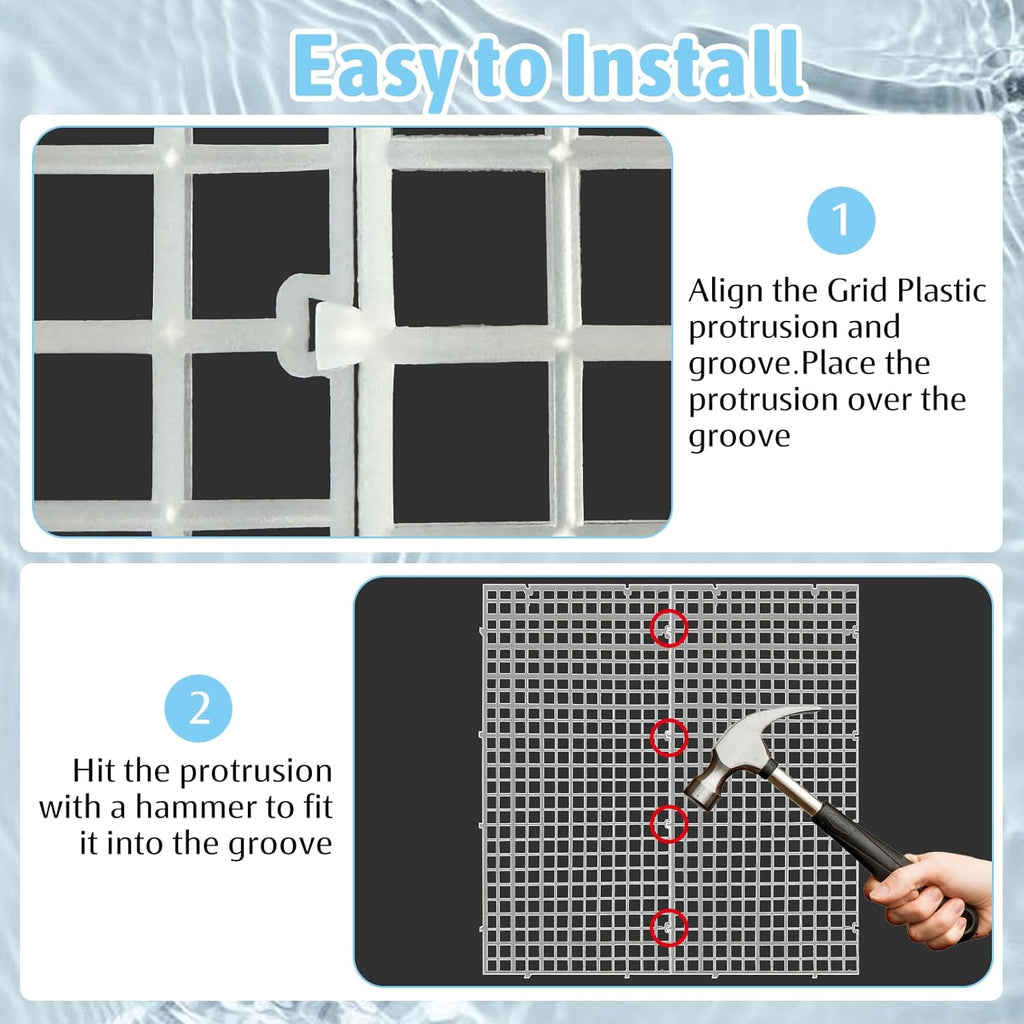 Hamiledyi Plastic Aquarium Divider with Clips Grid Panel Aquarium Lid Hood Fish Tank Divider Filter Bottom Isolation Pane Separator for Mixed Breeding(8 PCS,Transparent)