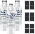 PUREPLUS Alkaline ADQ747935 Replacement for LG LT1000P LT1000 Kenmore Elite 9980 LT1000PC, MDJ64844601 ADQ74793501, LMXS28626S, LFXS26973S, LT120F Refrigerator Water and Air Filter,3Pack