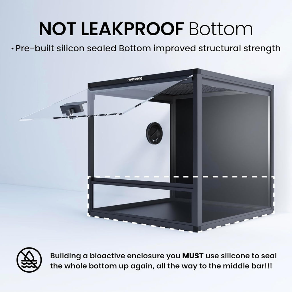 MagicCube 18'' x 18'' x 18'' Reptile Terrarium with Lock, 24 Gallon Reptile Tank with Flip-Up Tempered Glass Door, Top Screen Ventilation for Leopard Gecko, Lizards