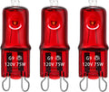 Reptile Heat Lamp G9 Bulb 75W 120V 2 Pin 3 Pack Base Light Bulb Replacement Dimmable Warm Red