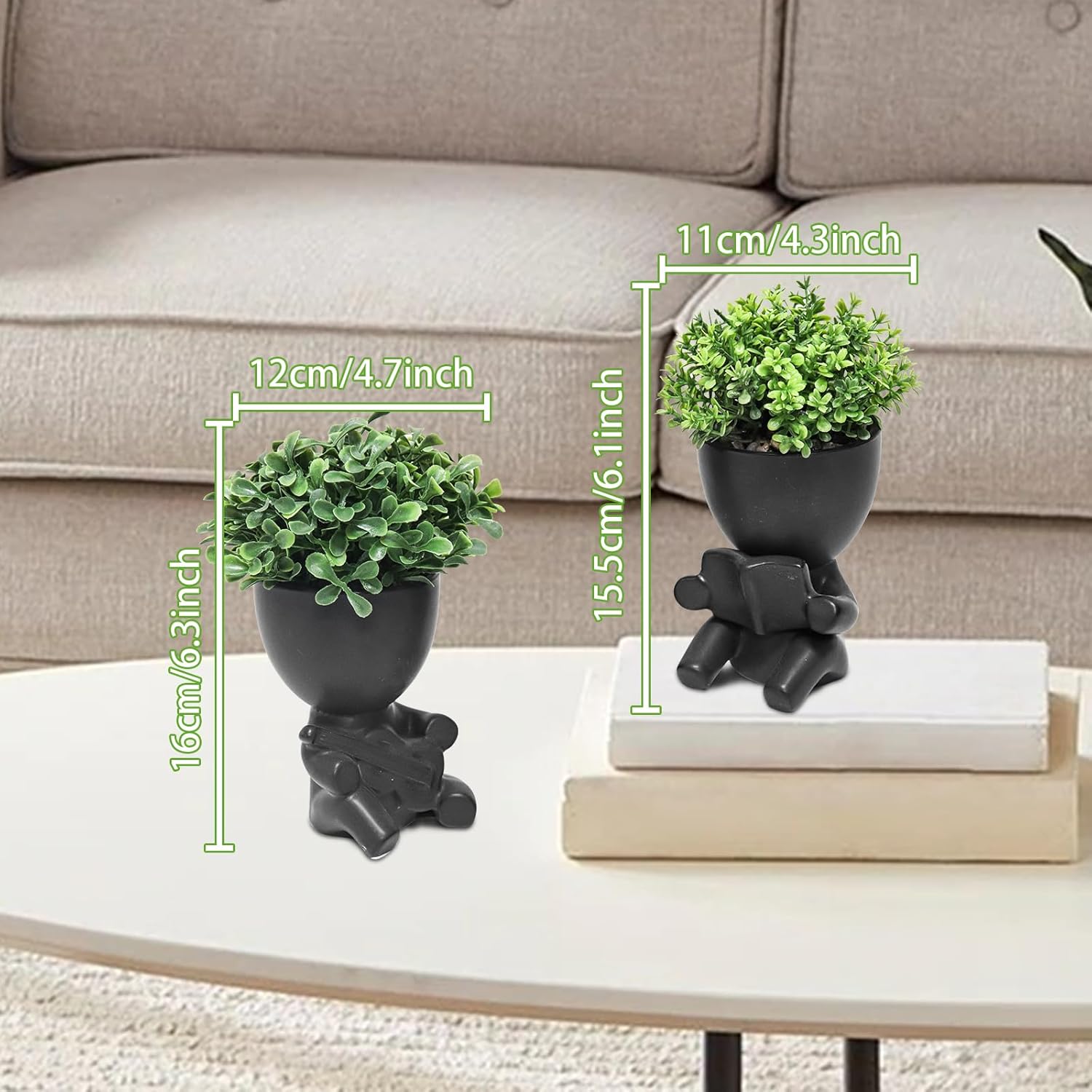 Zerzsy Desk Decorations for Women Office Small Office Desk Decor - Decorative Plants - Bathroom Shelf Decor Accent Women Cute Cubicle Accessories - Set of 2