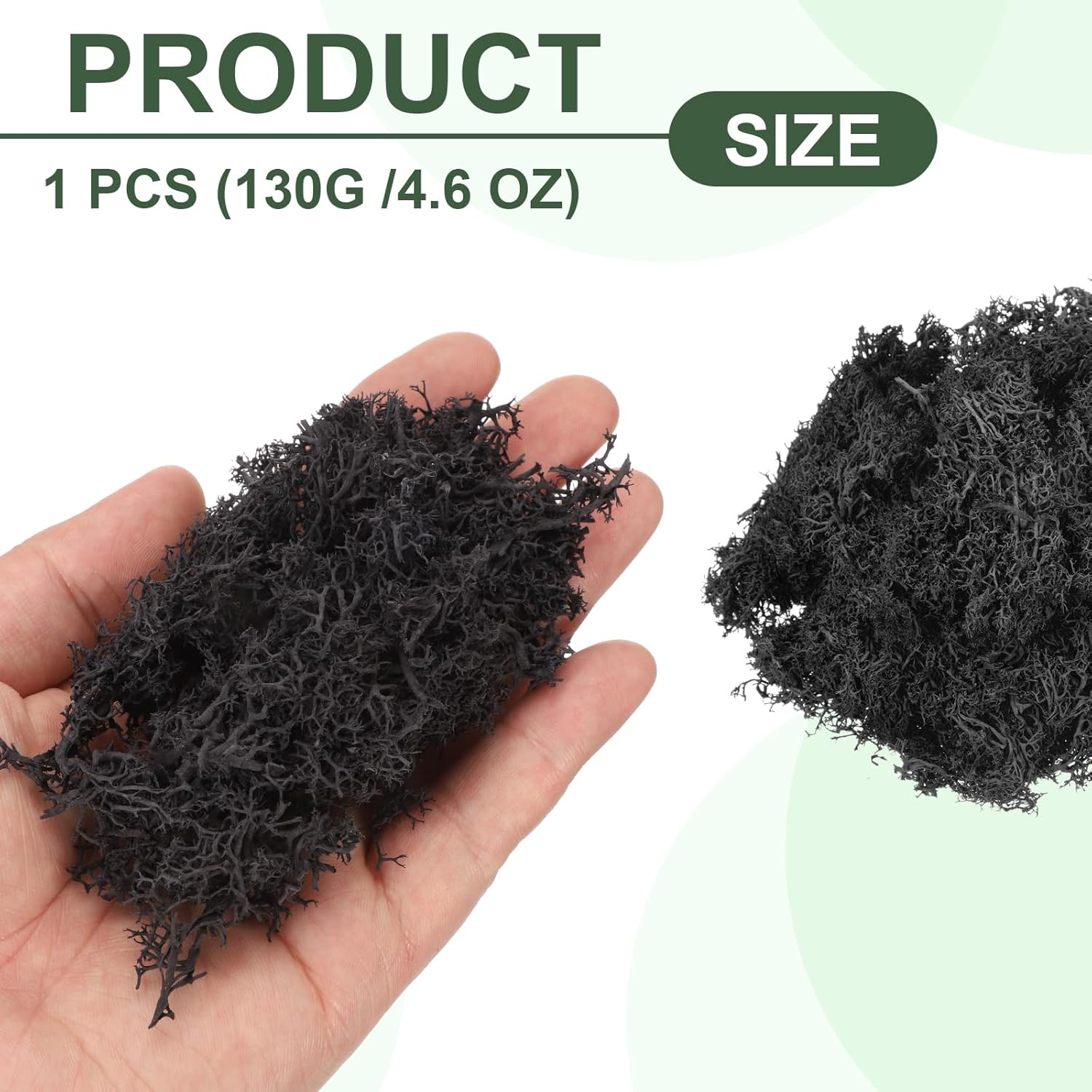 MECCANIXITY 4.6oz Preserved Reindeer Moss, Black Decorative Artificial Fake Moss for Potted Plants Indoor Crafts Lichen Centerpieces Decor