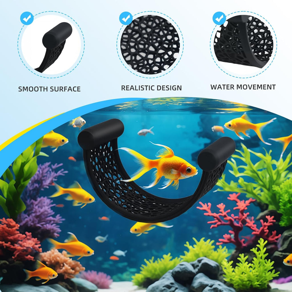 Black Betta Fish Hammock,Betta Fish Tank Accessories Decorations,Safe Floating Aquarium Rest Ledge for Bettas,Nano Fishs,Small Fish Shrimp (Black)