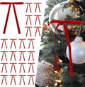 SIMISI RIBBON 24Pcs Red Christmas Velvet Ribbon Bows Decorations Xmas Ornaments Vintage Decor for Tree, Wreath, Garland (3/8'' Width, 5 * 7 inch)