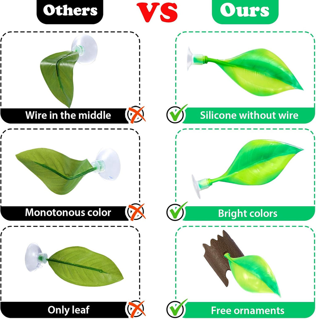 WILLBOND 2 Pieces Silicone Betta Fish Bed Leaf Hammock Betta Fish Tank Accessories, Practical Resting Spot, No Bpa, Comfortable and Safe(Green)