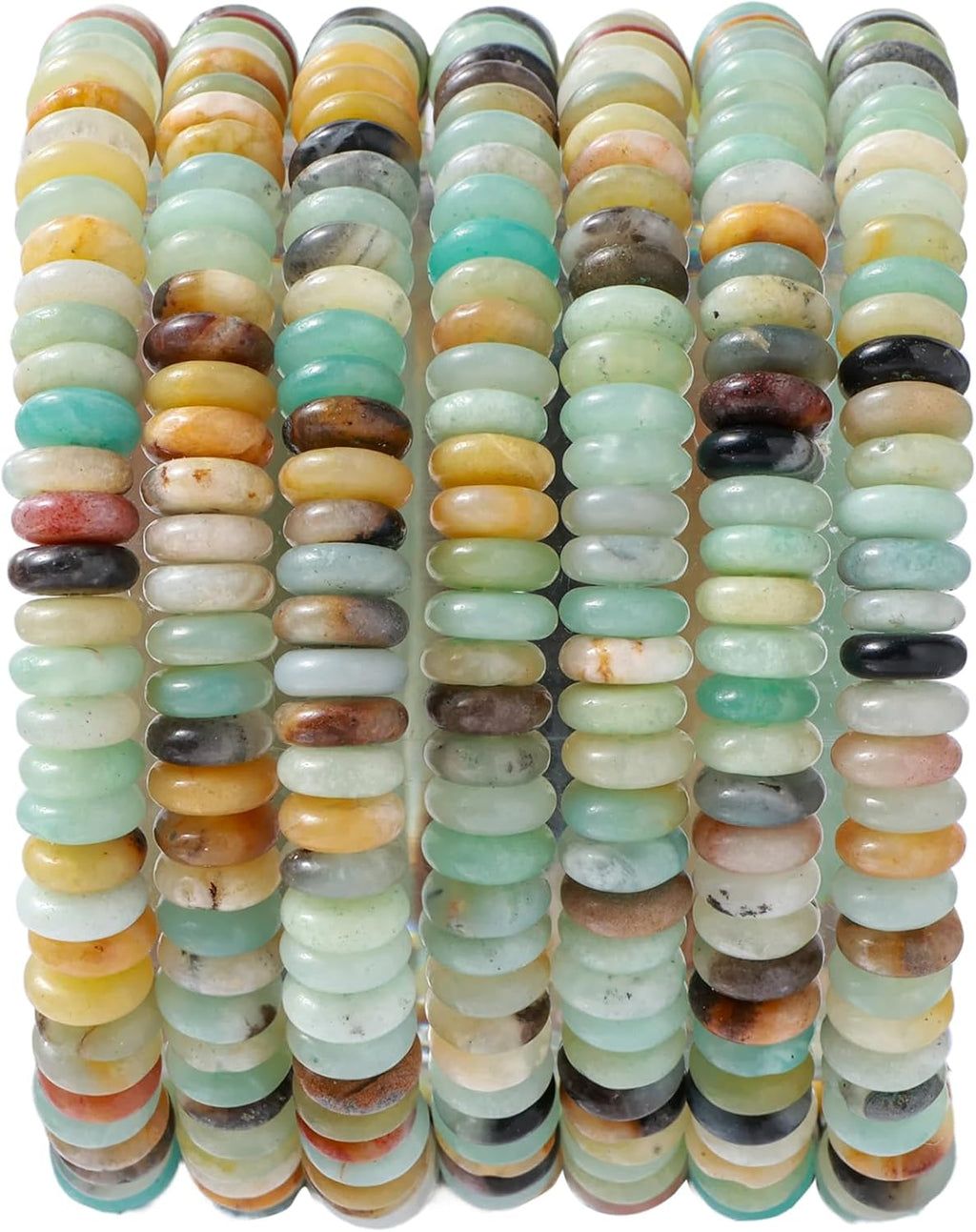 Natural Amazonite Disk Stone Spacer Beads 6x2mm 38cm/str Flat Rondelle Loose Semi Gemstone Caps for Making Bracelets Necklace