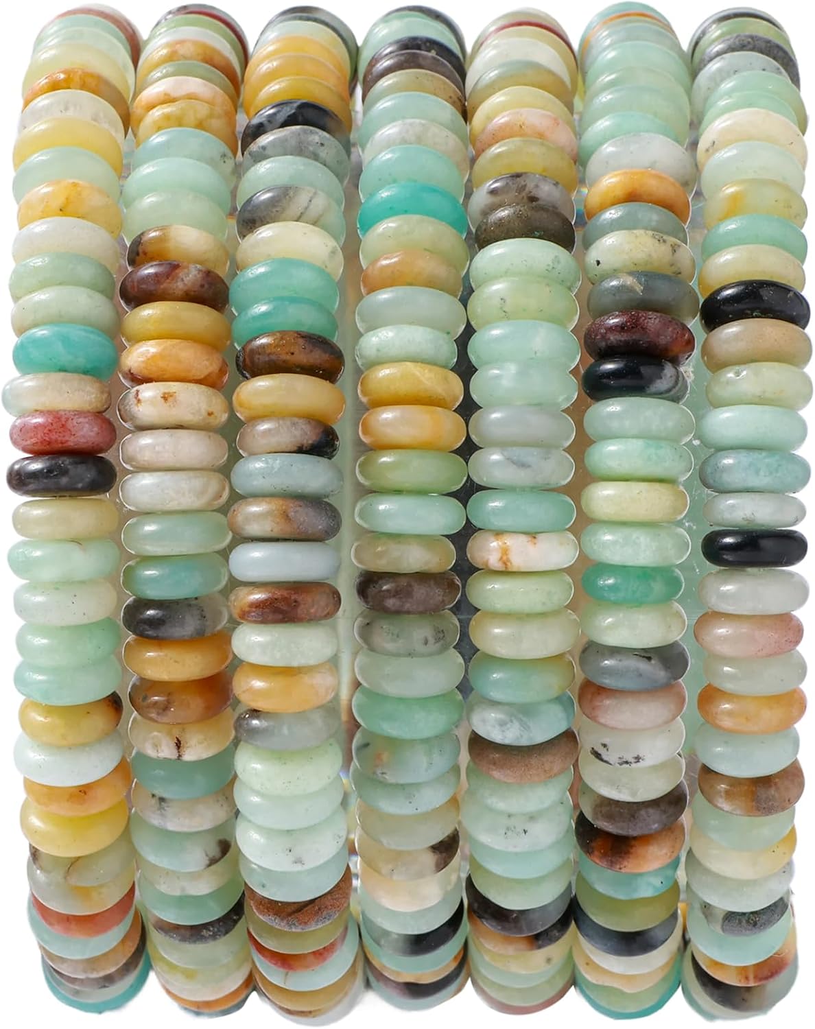 Natural Amazonite Disk Stone Spacer Beads 6x2mm 38cm/str Flat Rondelle Loose Semi Gemstone Caps for Making Bracelets Necklace