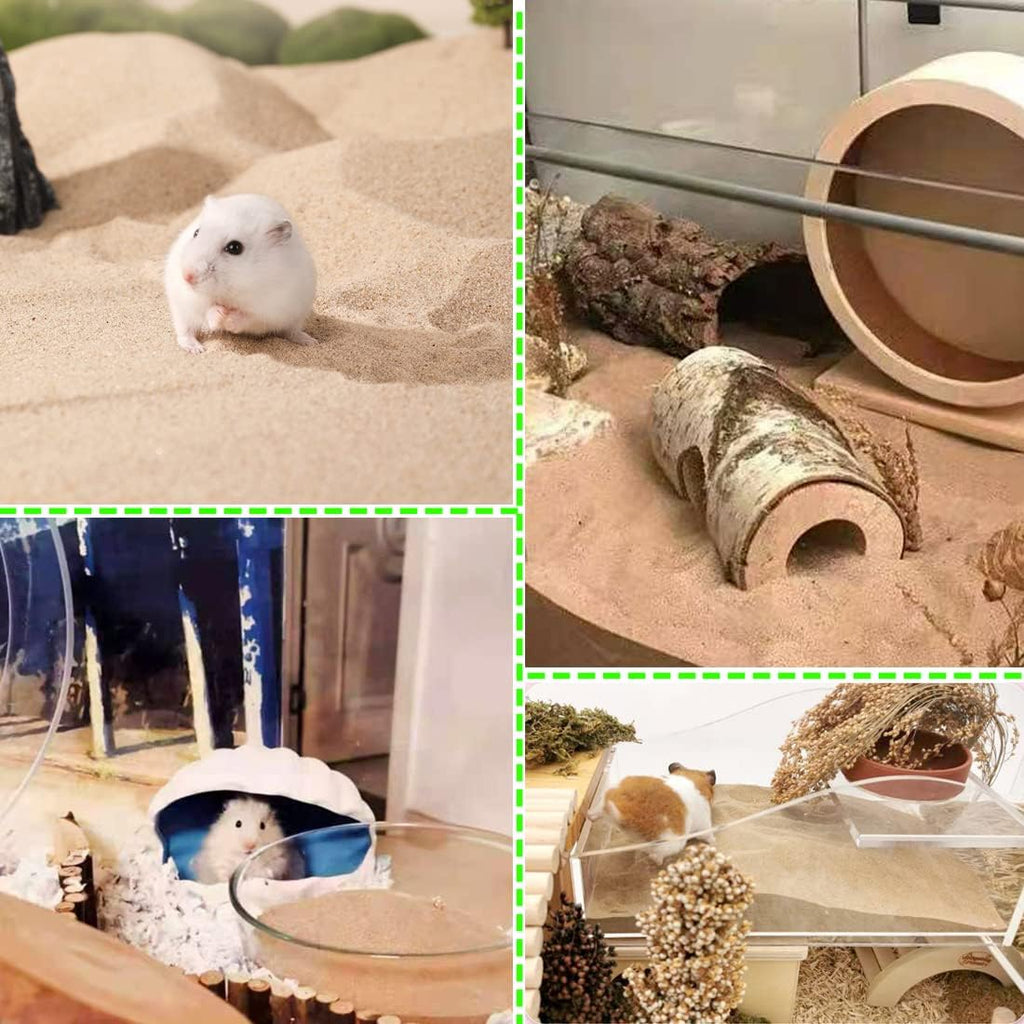 Hamster Bath Sand, 15.4lb Dust Free Desert Sand or Potty Litter Sand for Hamster Chinchillas Gerbil Syrian Mice Small Animals(Beige)