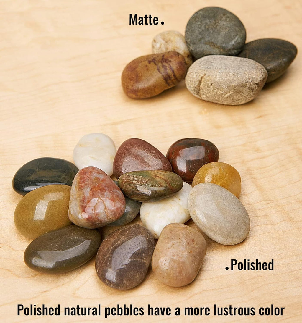NUPICK 10 Pound River Rocks, 0.8-1.3 Inches Polished Pebbles for Plants, Fish Tank, Clear Vase and More, Natural Mixed Color Stones