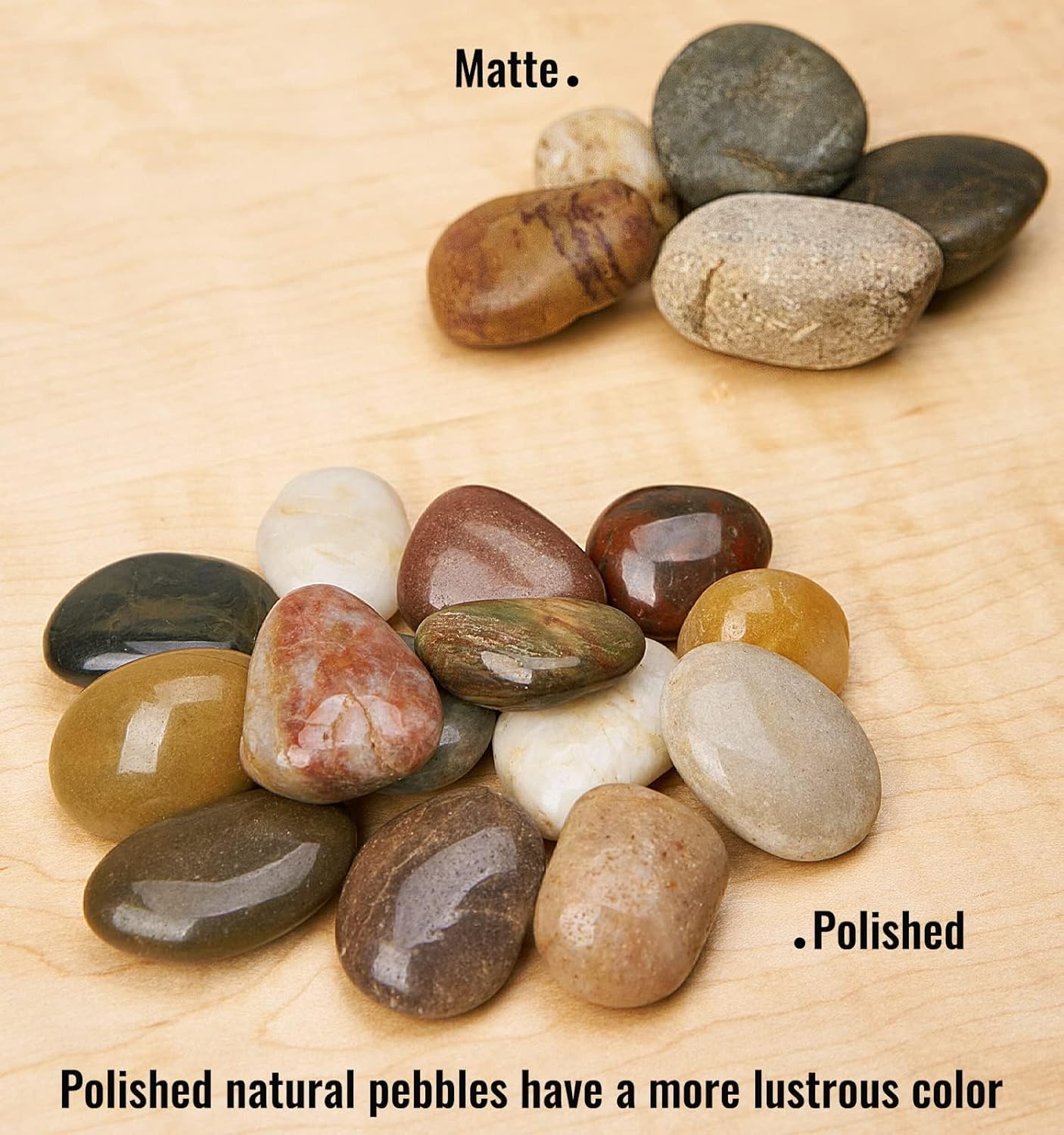 NUPICK 10 Pound River Rocks, 0.8-1.3 Inches Polished Pebbles for Plants, Fish Tank, Clear Vase and More, Natural Mixed Color Stones